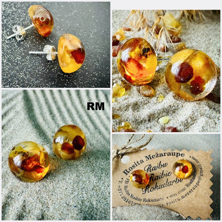 1,2 cm Dzntara auskari "Podziņa"NR3