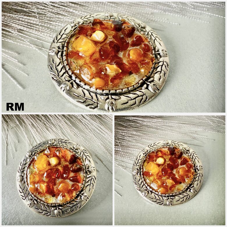 Broša ar dzintariem " Vārpiņa"