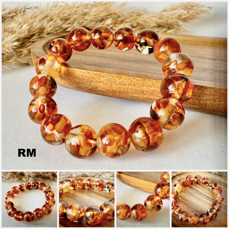 Rokassprādze ar dzintara bumbiņām!!!