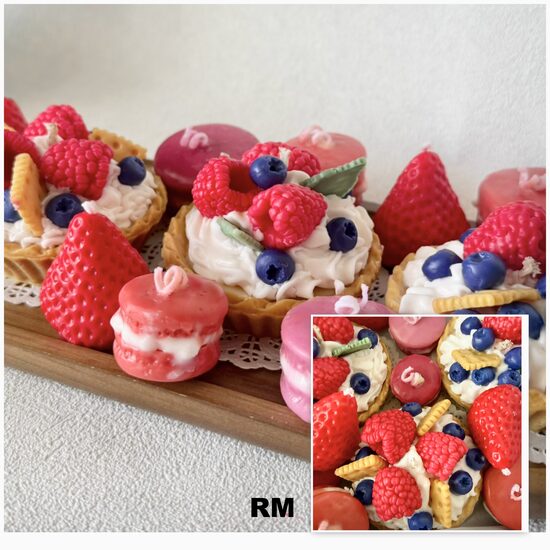 "Zemenes+Makarūni+Ogu tartes". Sojas vaska sveču  komplekts!