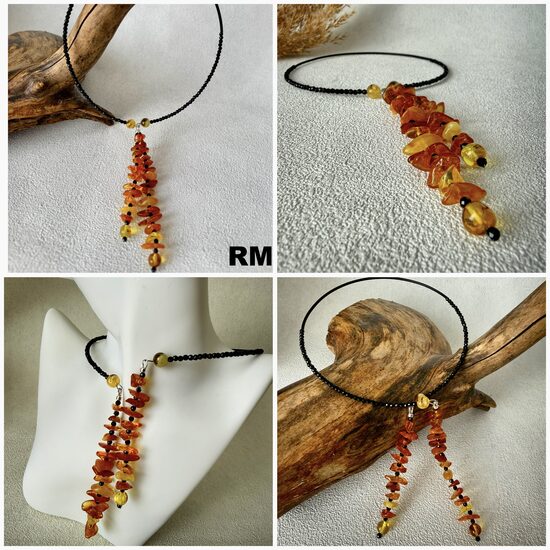 "Dzintara Kaskāde" kaklarota ar dzintariem