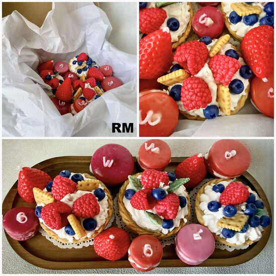 "Zemenes+Makarūni+Ogu tartes". Sojas vaska sveču  komplekts!