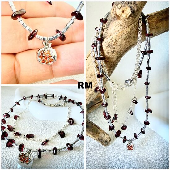 Granātu akmens kaklarota “Ruby Elegance”!