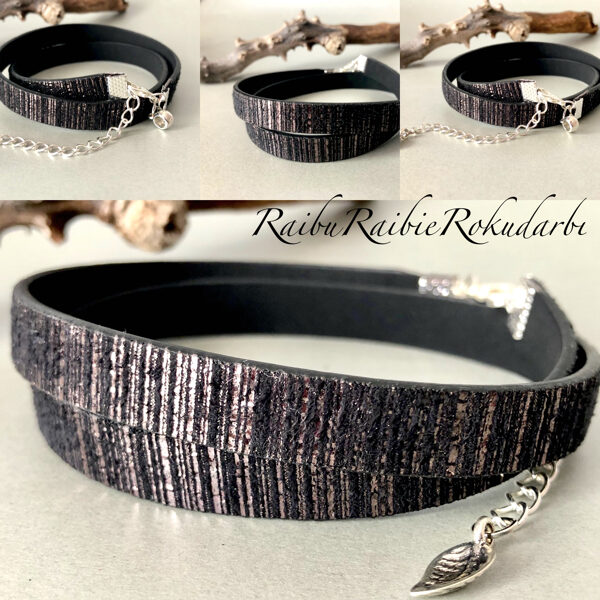 ✨Ādas siksniņas rokassprādze ar sudraba akcentiņu!